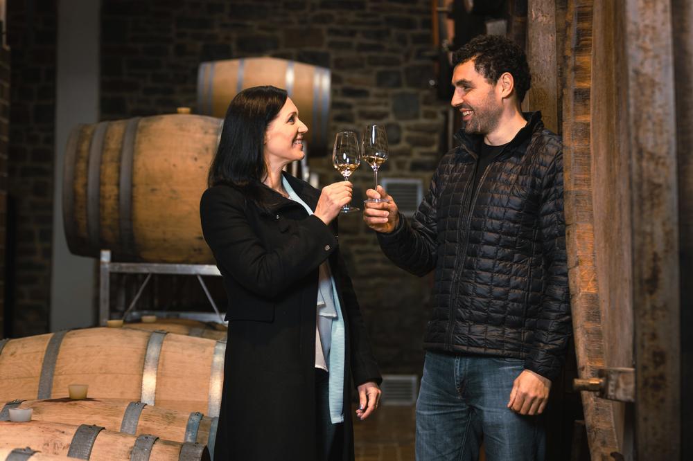 Sommelier tasting white wine