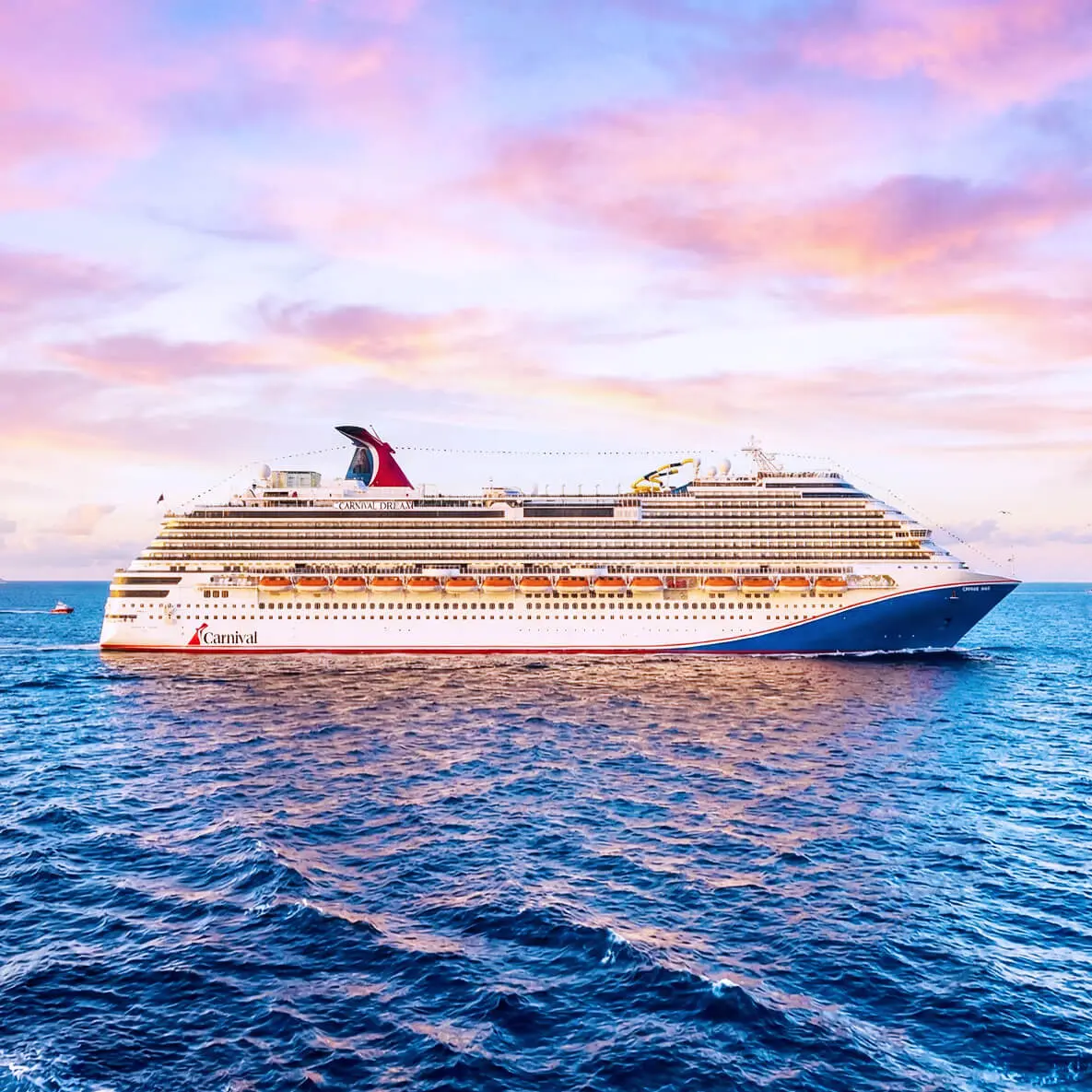 It&rsquo;s one thing to be fun, but it&rsquo;s another thing to be first. Carnival Dream was at the forefront of a wave of amazingly fun Carnival ships; as the genesis of the Dream class, it set the direction for the ships that followed &mdash; first Carnival Magic and then Carnival Breeze.
The ship itself is a unique experience. Get your appetite ready, because you&rsquo;re gonna need it. Carnival Dream features two dual-level dining rooms, gourmet restaurants and of course, the everybody-loves-it Lido Restaurant. It also features Ocean Plaza, which combines tasty treats with perhaps even tastier entertainment. Entertainment options are all up and down the ship, as is water-based fun, from the heart-racing waterslide action at WaterWorks to the soul-soothing Thalassotherapy pool at the Cloud 9 Spa.
Despite its name, Carnival Dream is definitely a reality.
