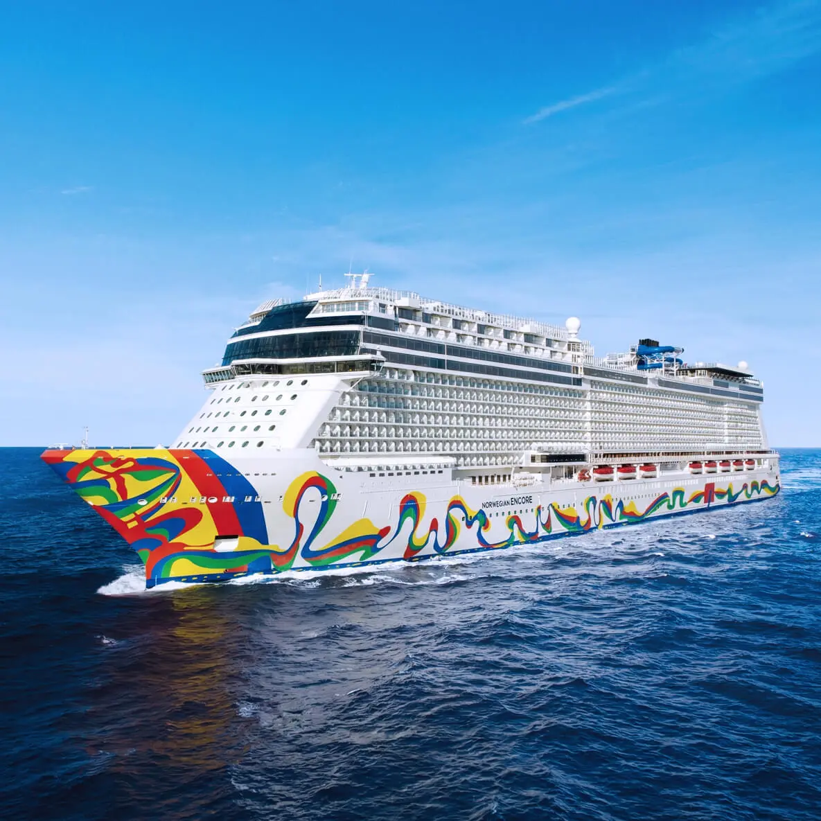 Repeat perfect moments on newest, most incredible ship, Norwegian Encore &mdash; tailor-made for &ldquo;Again! Again!" Island hop through paradise in the Caribbean from Miami, cruise to Alaska from Seattle and explore more of the Last Frontier, or sail to stunning Bermuda from New York in a ship built for non-stop memorable moments. Whip around the Norwegian Encore Speedway, the largest race track at sea. Experience an otherwordly virtual reality wonderland at Galaxy Pavilion. Raise the roof every night at spectacular shows: winner of six Tony Awards&reg;, Kinky Boots is a must-see Broadway hit, or sing along to classic rock hits at The Choir Of Man. Give your taste buds a double dose of delicious at the many dining options, including the brand-new Onda by Scarpetta. Do all this and so much more on Norwegian Encore. Because once is never enough.
