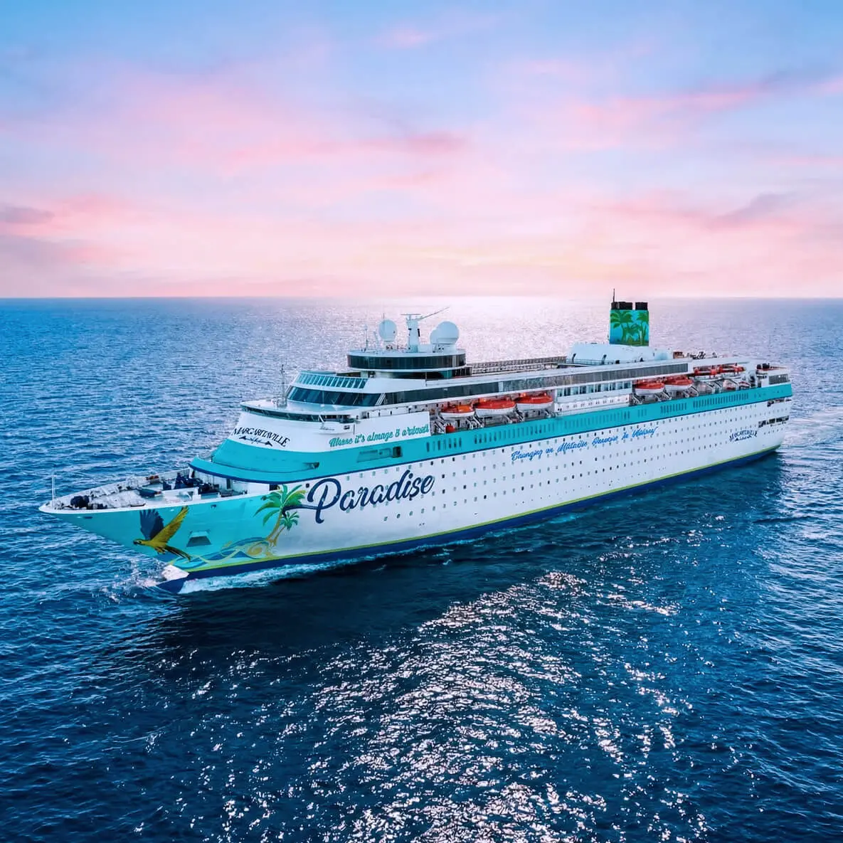 Margaritaville at Sea Paradise features 10 passenger decks and 658 cabins with various stateroom categories. The ship&rsquo;s casual-luxe cabins and common spaces will allow guests to drift away to paradise with subtle nautical details and colors influenced by the surrounding seas, sands, and skies.