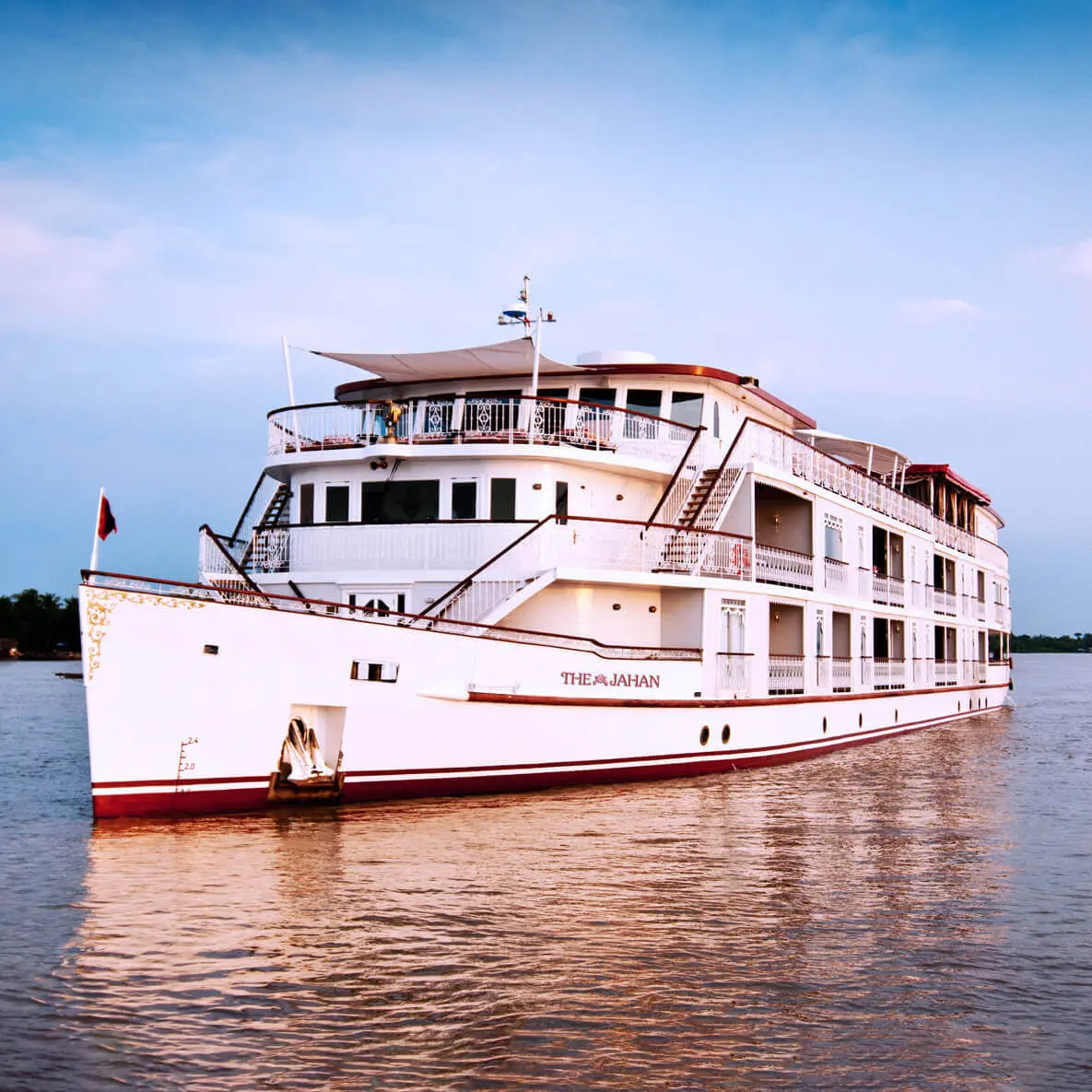To sail along the Mekong River is to experience two fascinating countries and discover how life is led along its banks. There is no better way to travel in comfort and grand style than aboard The Jahan. She has large, gracious staterooms and luxurious touches.