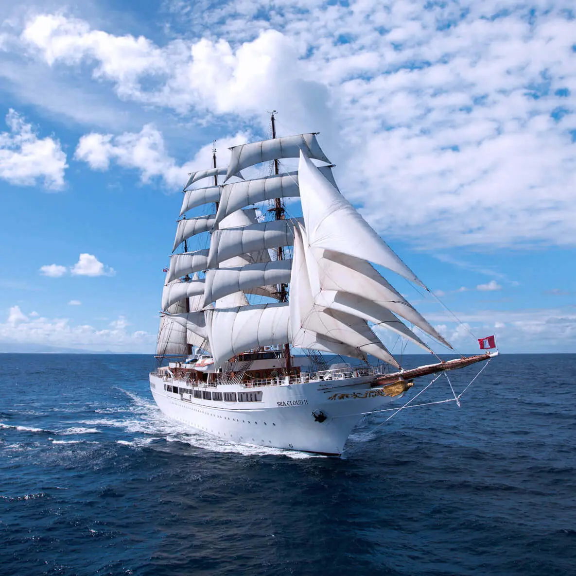 Sea Cloud II is an alluring sailing vessel perfectly suited to travel the scenic shores of Italy and Croatia, exploring little-seen archipelagos and anchoring in small coves. A romantic tall ship with every modern comfort, Sea Cloud II combines the spaciousness and welcome amenities of a contemporary vessel with the grace and elegance of a square rigger.