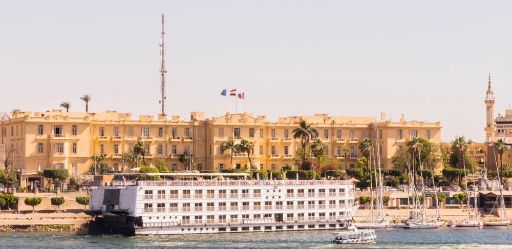 Cruise ship moored at Luxor