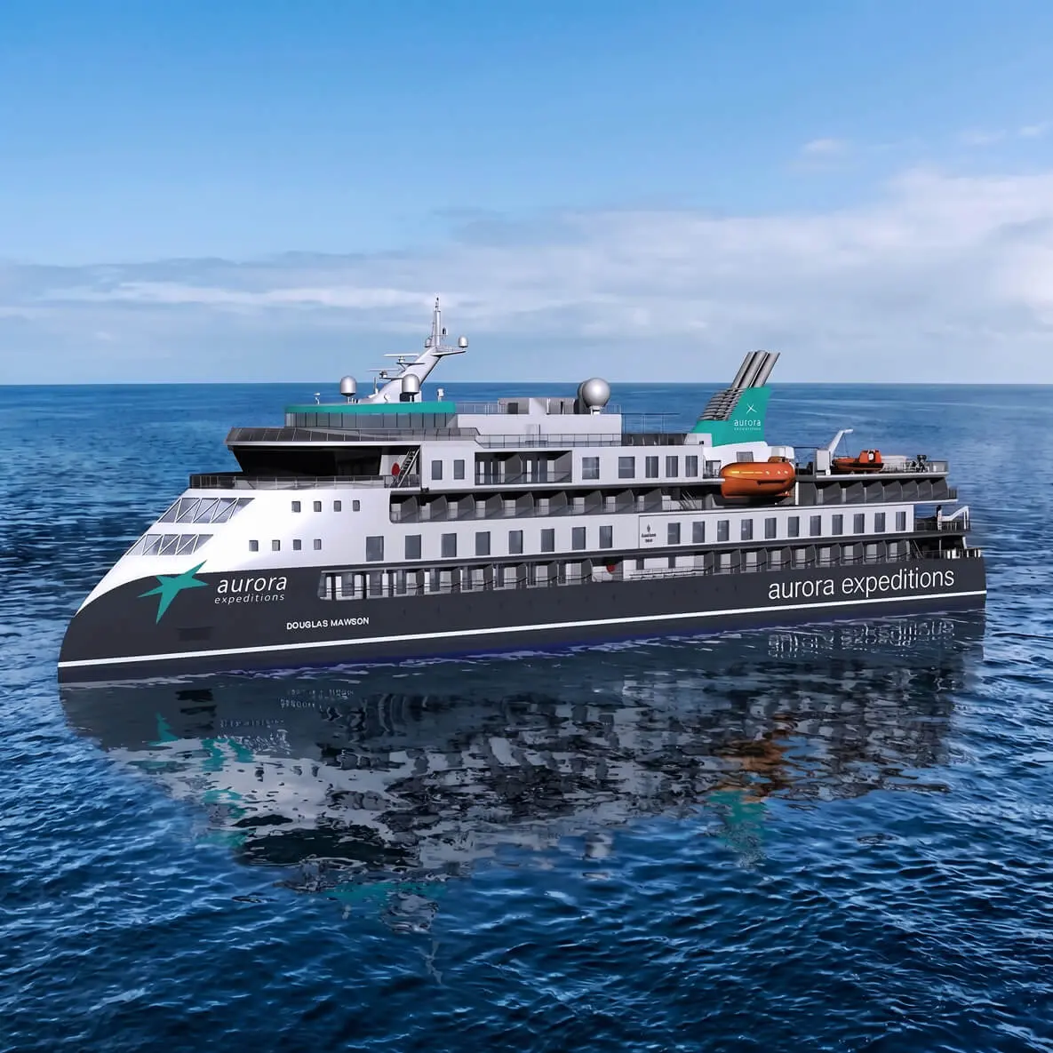 Adventure has a new name. Setting sail in 2025, the new state-of-the-art ship, the Douglas Mawson, is the last in a line of purpose-built vessels that have redefined small ship expedition cruising.<br><br>Named after the legendary Australian geologist and explorer, the new small ship embodies Mawson&rsquo;s pioneering spirit and is designed for global discovery. Featuring the revolutionary Ulstein X-BOW&reg; and purpose-built with enhanced sustainability features, it takes on average 154 adventurers to the world&rsquo;s wildest places in smooth, quiet comfort. It boasts our most extensive range of cabins yet, including a range of single cabins.