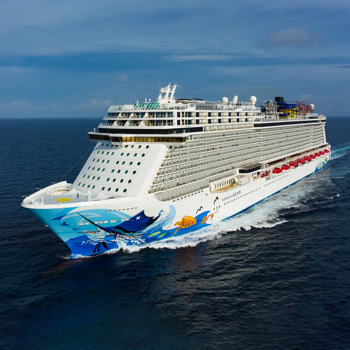 Get ready to sail on one of the most exciting ships on the seas! Norwegian Escape is ready to whisk you away to The Caribbean from Miami and Orlando, Canada &amp; New England from New York, and the Mediterranean from Rome. Indulging in every whim is what unforgettable vacations are made of. Get ready to chase sunsets on The Waterfront. Build a pink sandcastle in Bermuda. Sip on some of Napa's best blends at The cellars, A Michael Mondavi Family Wine Bar. Or try the unique specialty hand-crafted cocktails. Discover a new world of freedom and flexibility on Norwegian Escape.