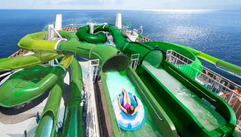 Glide down the thrilling water slide on MSC’s sun-drenched deck. Endless family excitement awaits.