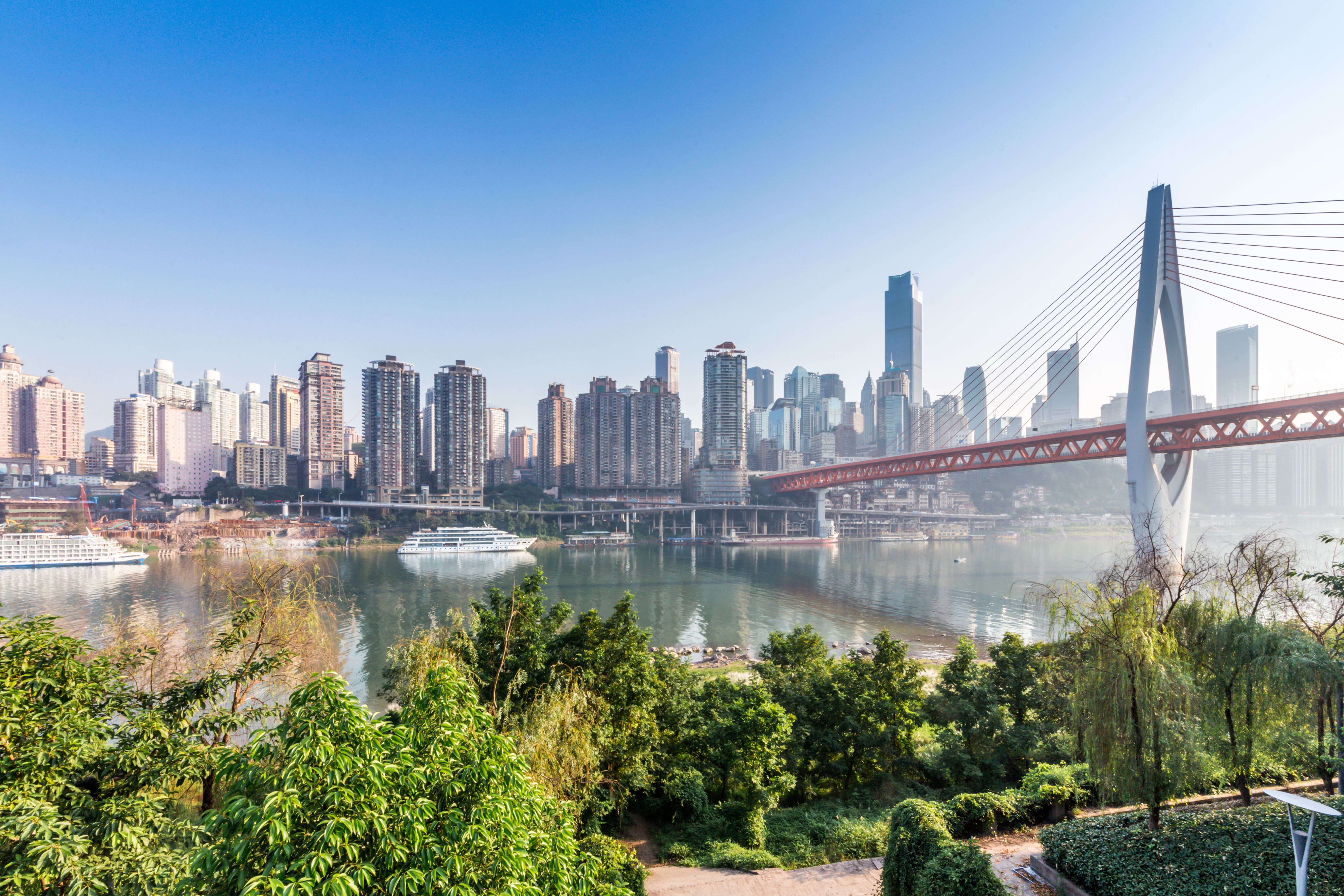 A skyline on the side of the Yangtze River.