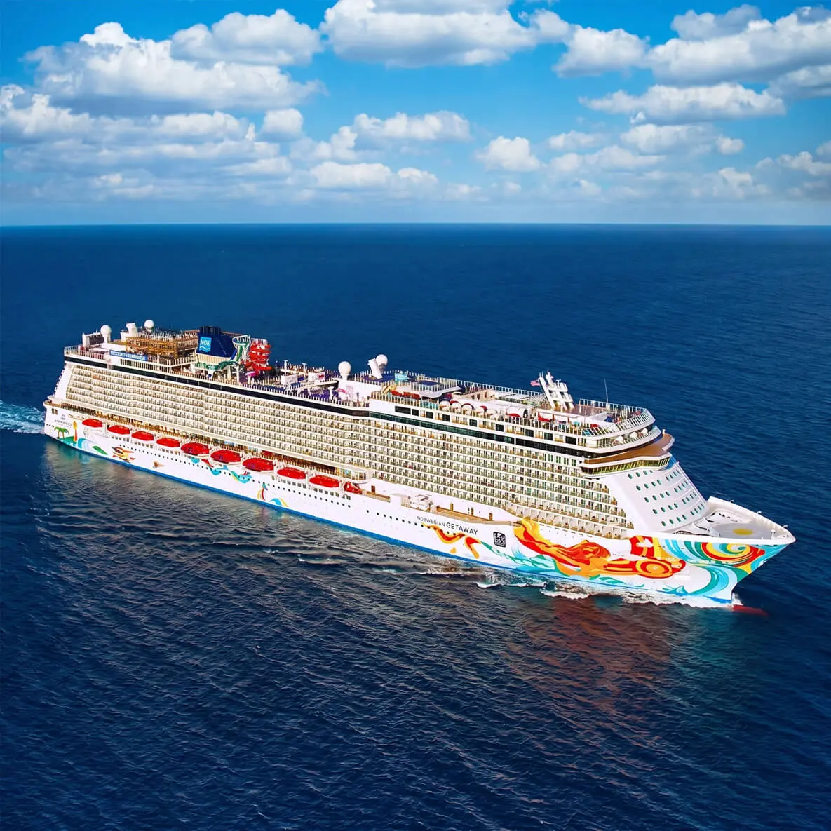 Norwegian Getaway combines the most magnificent amenities Norwegian has to offer with unforgettable destinations. Stroll The Waterfront, an innovative, industry-first open-air promenade designed to connect guests with the ocean like no other cruise line. Indulge in 20 dining options, experience the thrill of five water slides, and three levels of action-packed activities in the sports complex. The excitement and entertainment continues with Broadway musical Million Dollar Quartet. Get ready to explore the white sand beaches and deep-blue waters on a Bahamas or Caribbean cruise, build a pink sandcastle in Bermuda, explore history up close in Europe, or just relax at sea on a Transatlantic cruise. Miami’s Ultimate Ship is your ultimate getaway.