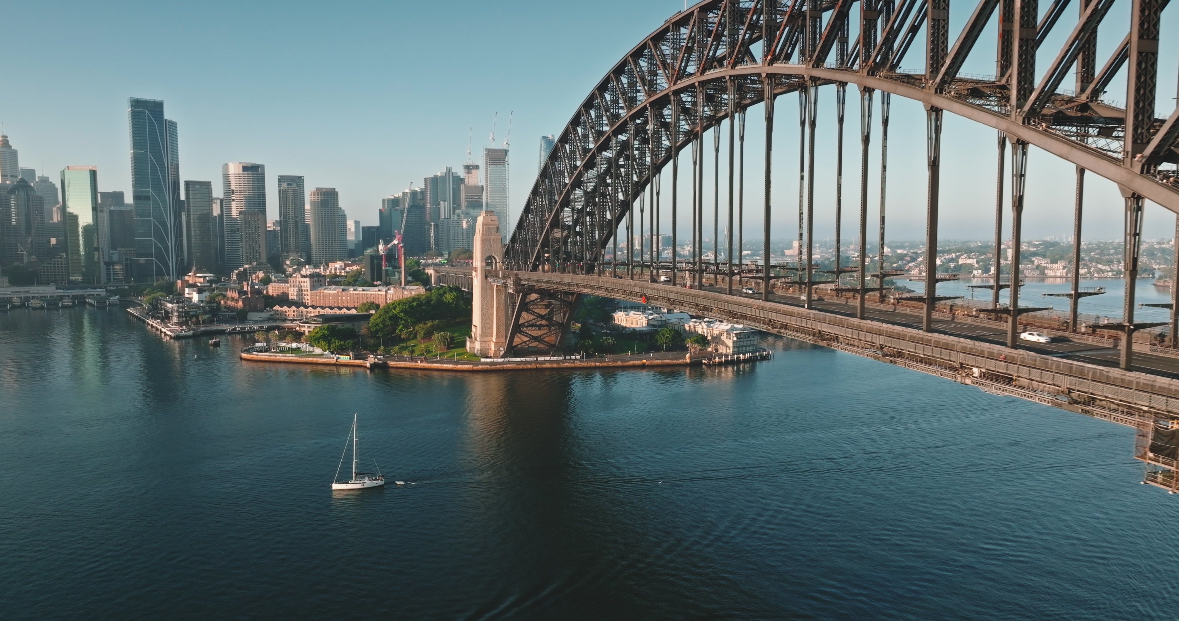 Panorama of Sydney harbour and bridge in Sydney city