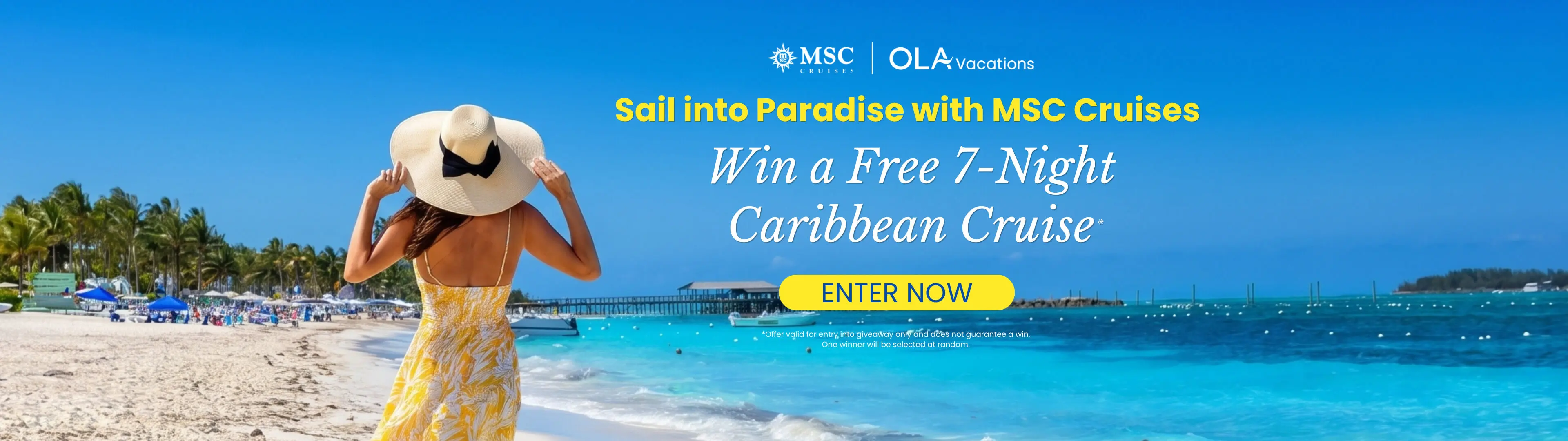 Enter for a chance to win a 7-night Caribbean cruise for two in a balcony cabin with MSC Cruises. 
