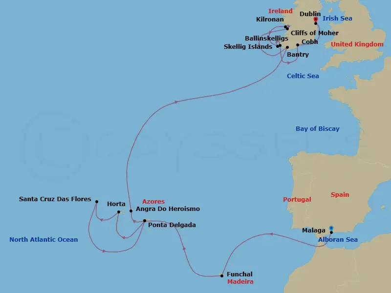 Itinerary schematic diagram