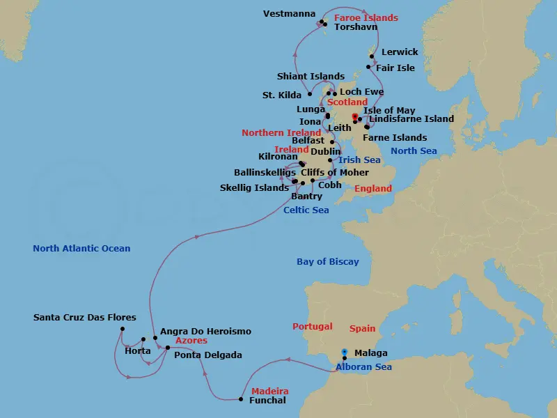 Itinerary schematic diagram