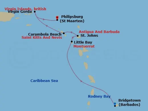 Itinerary schematic diagram