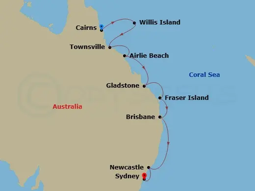 Itinerary schematic diagram