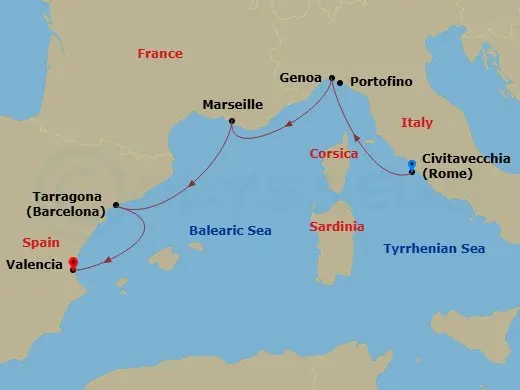 Itinerary schematic diagram
