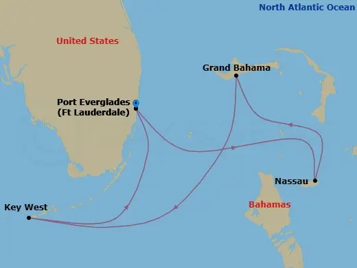 Itinerary schematic diagram