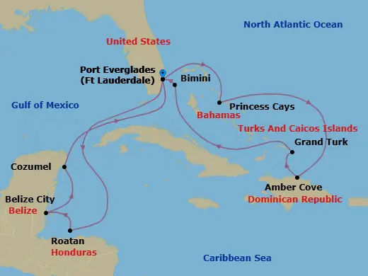 Itinerary schematic diagram