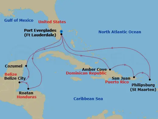 Itinerary schematic diagram