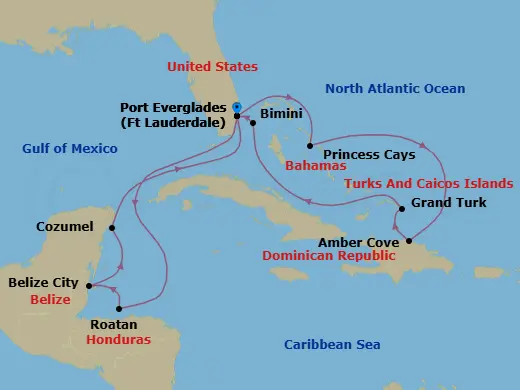Itinerary schematic diagram