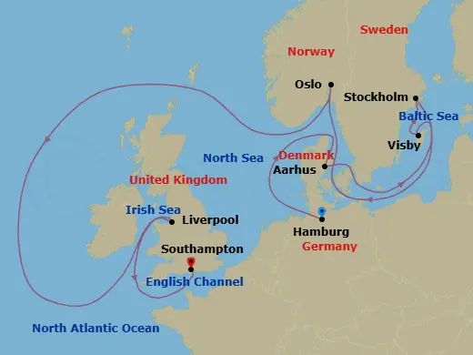 Itinerary schematic diagram