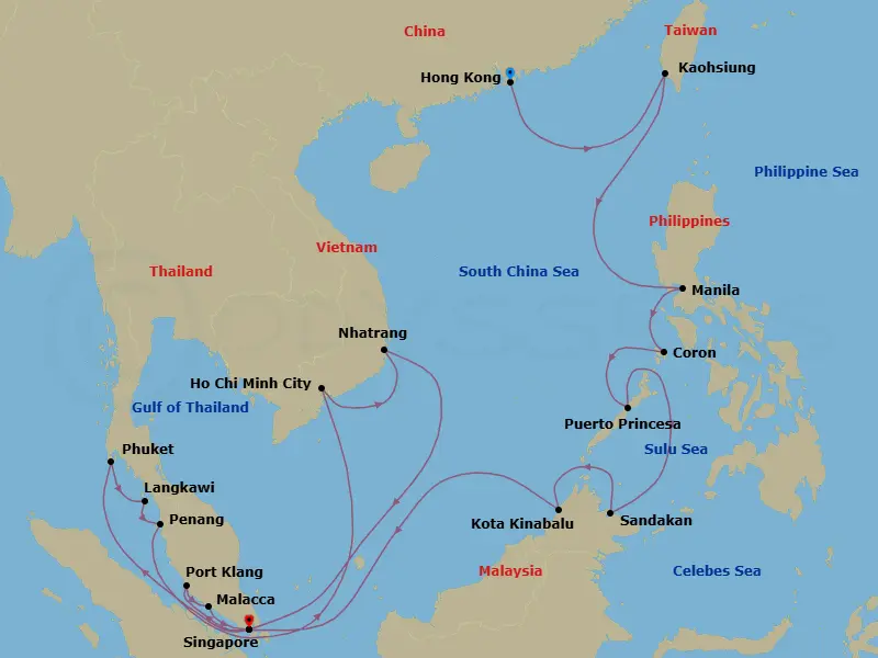 Itinerary schematic diagram