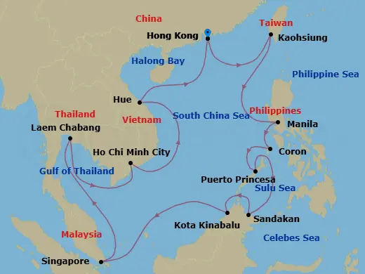 Itinerary schematic diagram