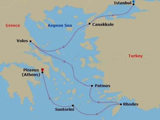 Itinerary schematic diagram