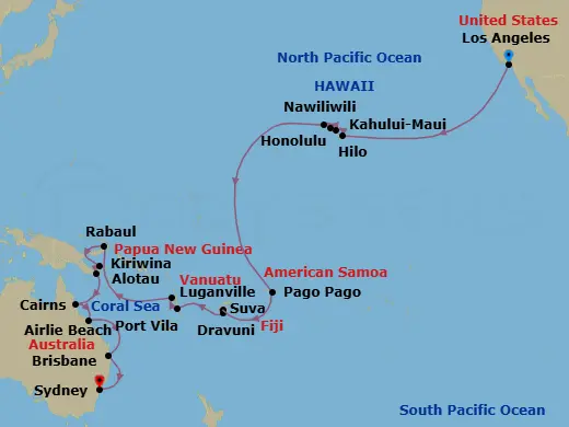 Itinerary schematic diagram