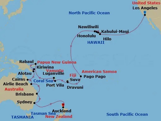 Itinerary schematic diagram