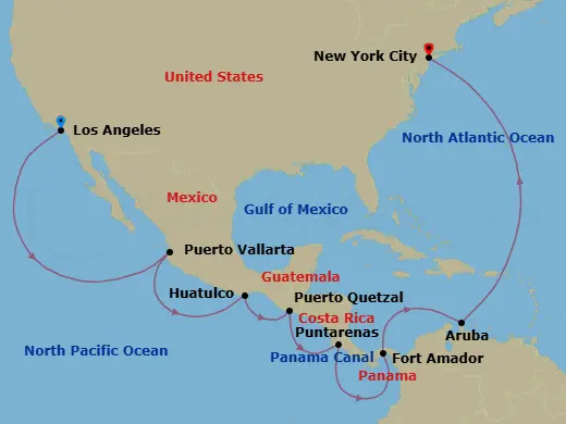 Itinerary schematic diagram