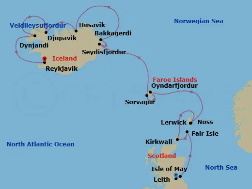 Itinerary schematic diagram