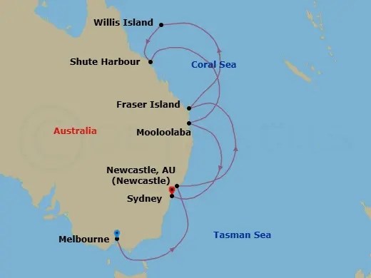 Itinerary schematic diagram