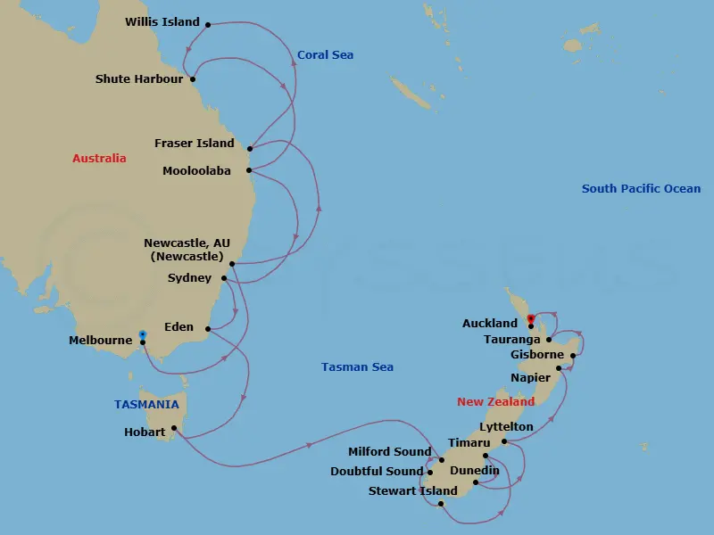 Itinerary schematic diagram