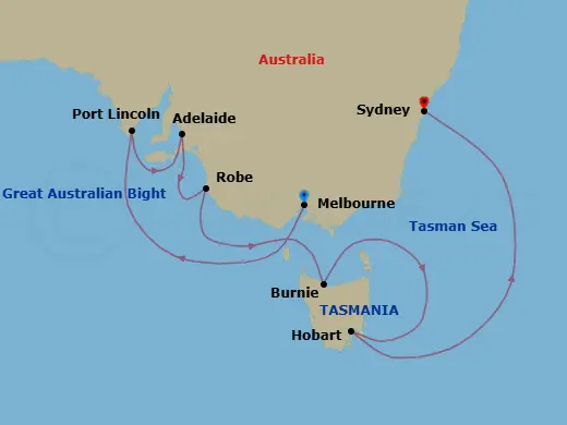 Itinerary schematic diagram