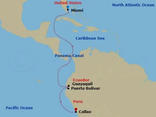 Itinerary schematic diagram
