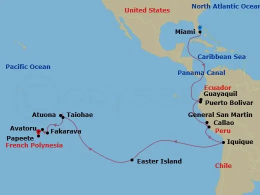 Itinerary schematic diagram