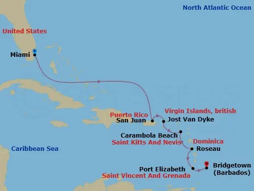 Itinerary schematic diagram