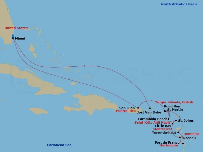 Itinerary schematic diagram