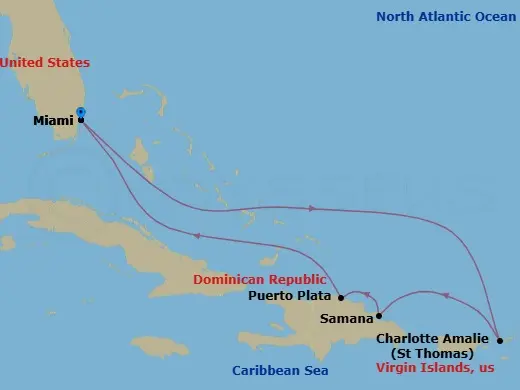 Itinerary schematic diagram