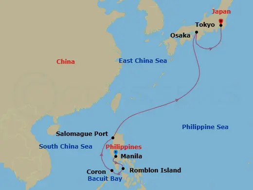 Itinerary schematic diagram
