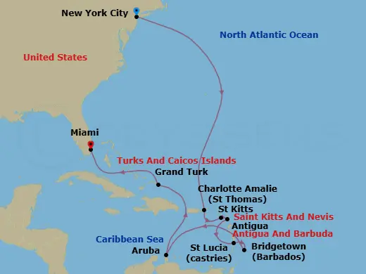 Itinerary schematic diagram
