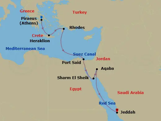 Itinerary schematic diagram