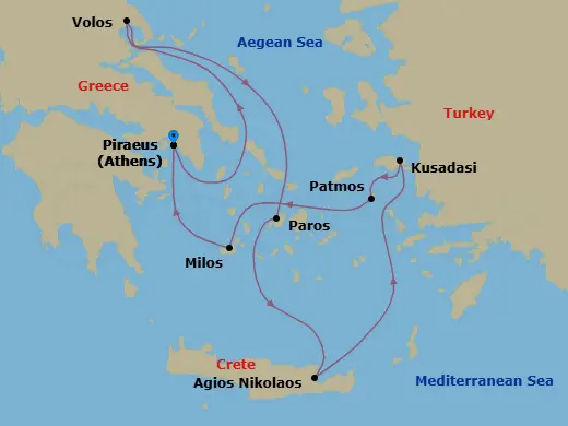 Itinerary schematic diagram