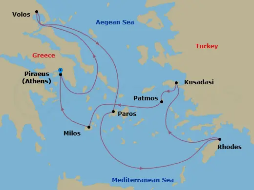 Itinerary schematic diagram