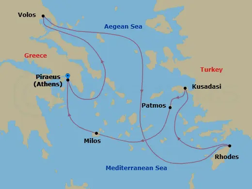 Itinerary schematic diagram