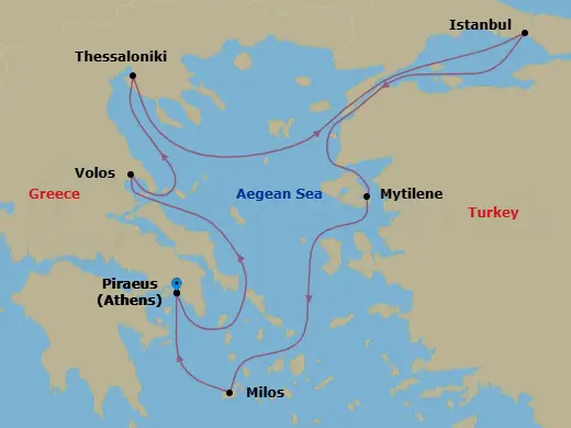 Itinerary schematic diagram