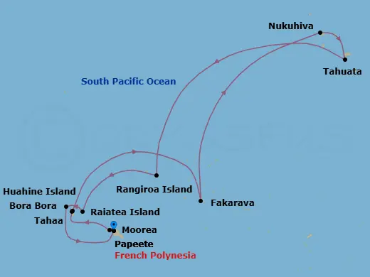 Itinerary schematic diagram