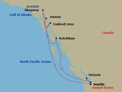 Itinerary schematic diagram
