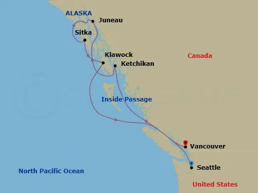 Itinerary schematic diagram
