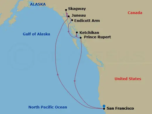 Itinerary schematic diagram